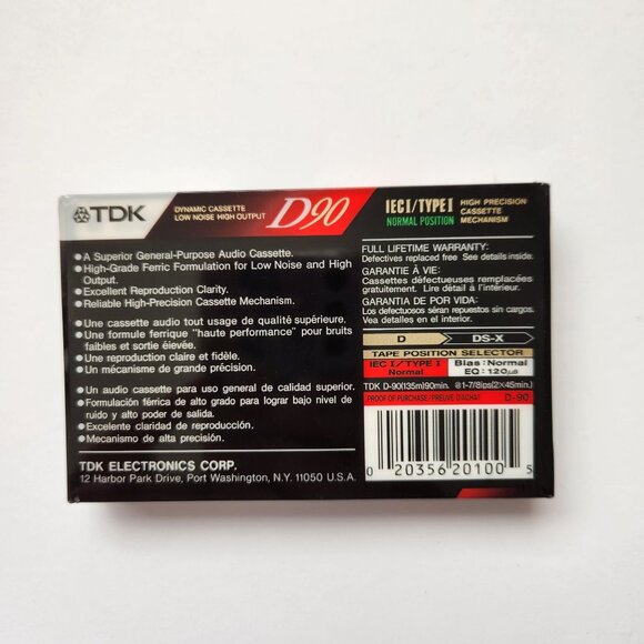TDK D90 IEC Type I Normal Position Audio Cassette Tape High Output 90 Minutes Se - Picture 2 of 4
